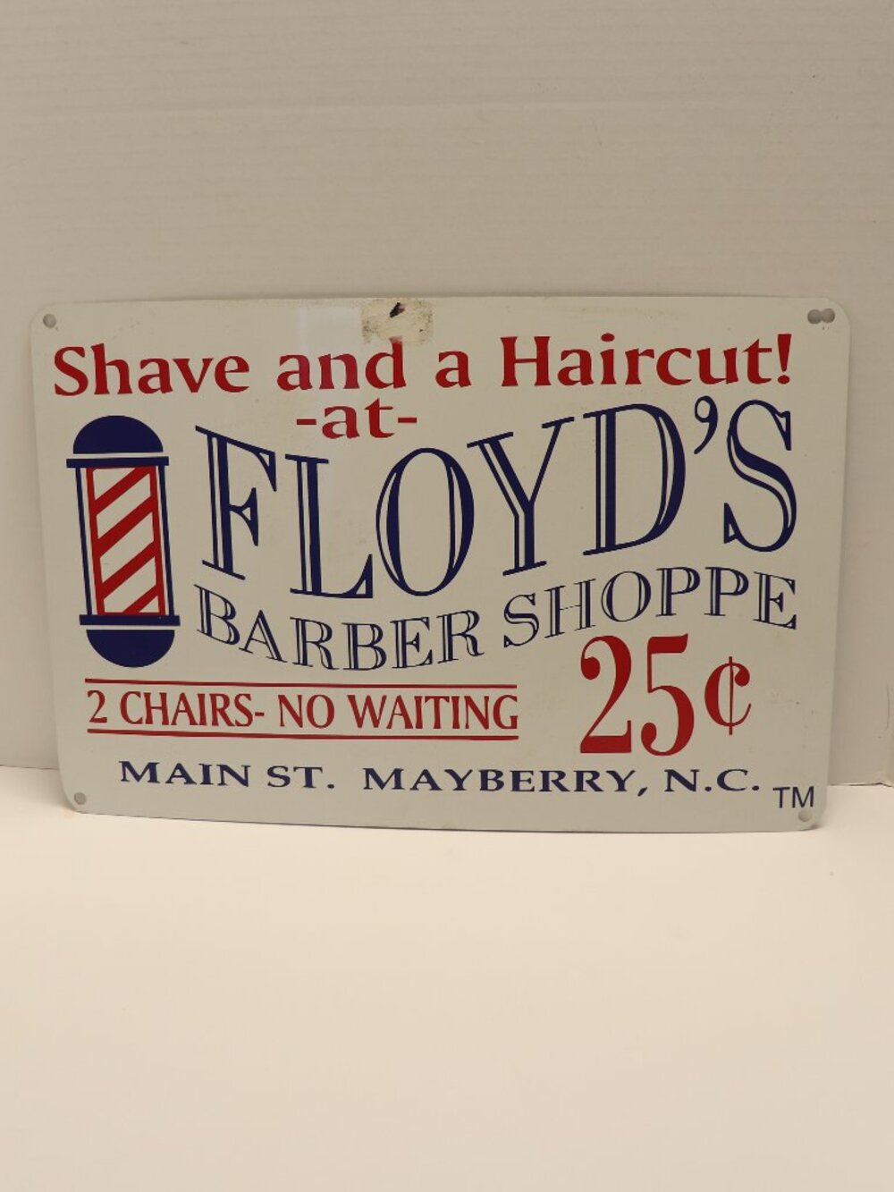 Floyd's sign pays homage to the classic "The Andy Griffith Show" setting